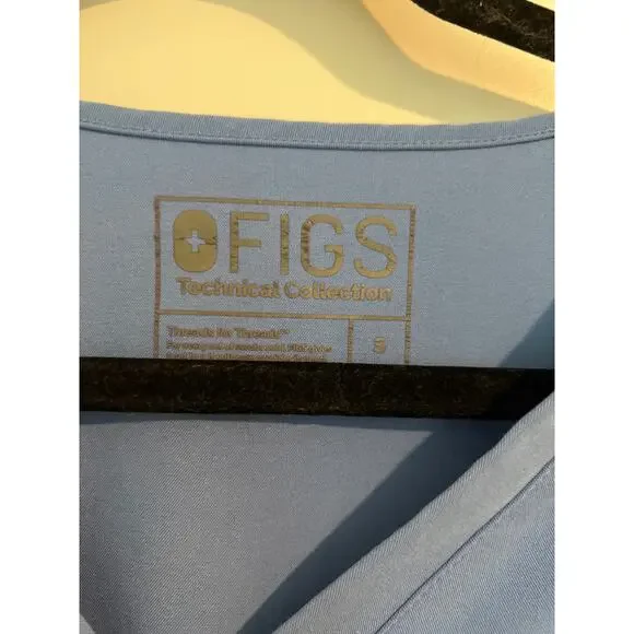 Figs Technical Collection Casma Three-Pocket Scrub Top Blue Women's Size Small - Picture 6 of 7